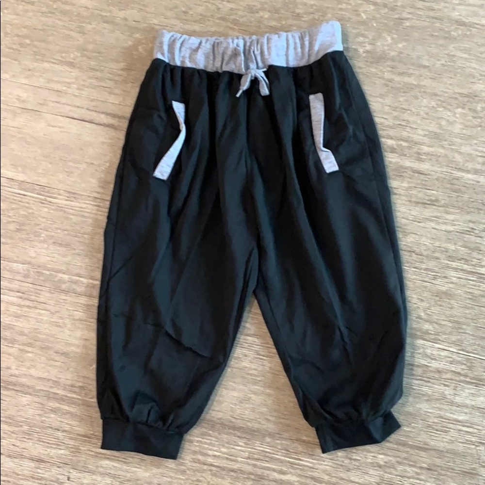 Black Cropped Joggers